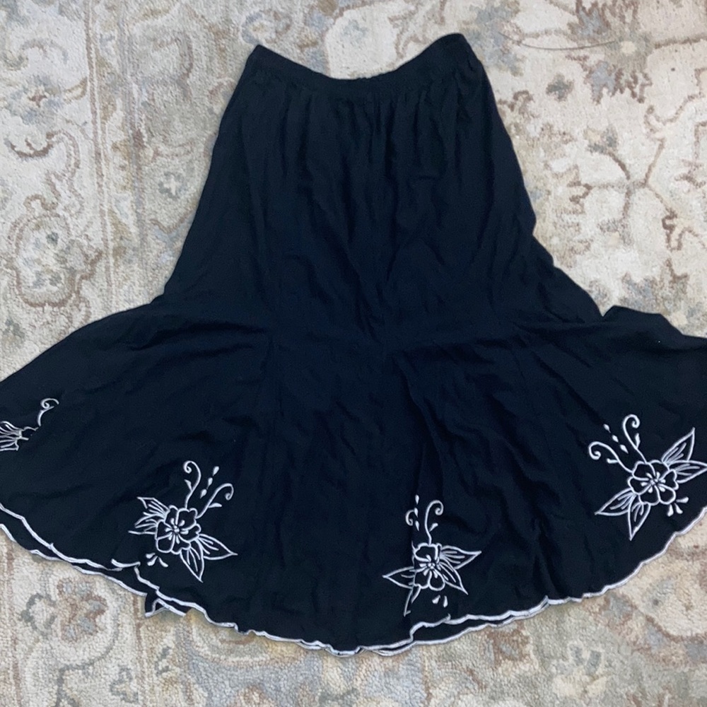 Black Folklórico Falda skirt